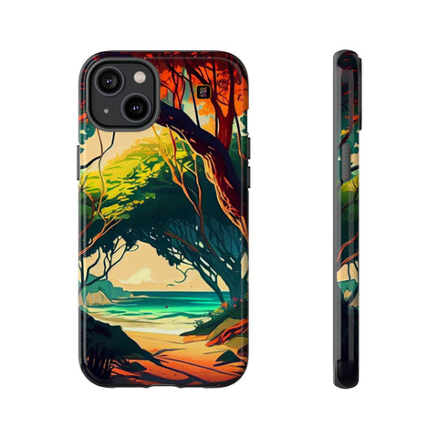 iPhone 14 | 14 Pro | 14 Plus | 14 Pro Max | 15 | 15 Pro | 15 Plus | 15 Pro Max β AnimeBeach,EnchantedForest,TropicalVista,VibrantArtwork β front-and-side