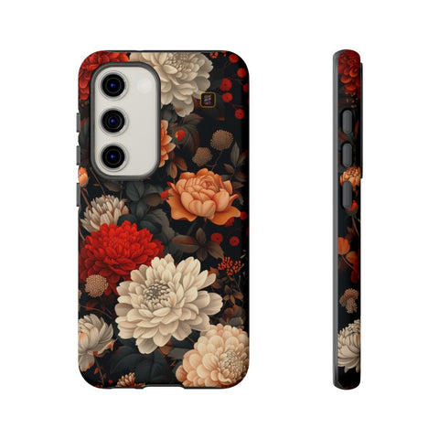 Galaxy S22 | S22 Plus | S22 Ultra | S23 | S23 Plus | S23 Ultra | S24 | S24 Plus | S24 Ultra β CherryBlossoms,Chrysanthemums,FloralWallpaper,IntricateDesign β front-and-side