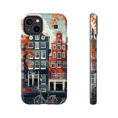 iPhone 14 | 14 Pro | 14 Plus | 14 Pro Max | 15 | 15 Pro | 15 Plus | 15 Pro Max β Autumn,Fall,Amsterdam,Bicycles β front-and-side
