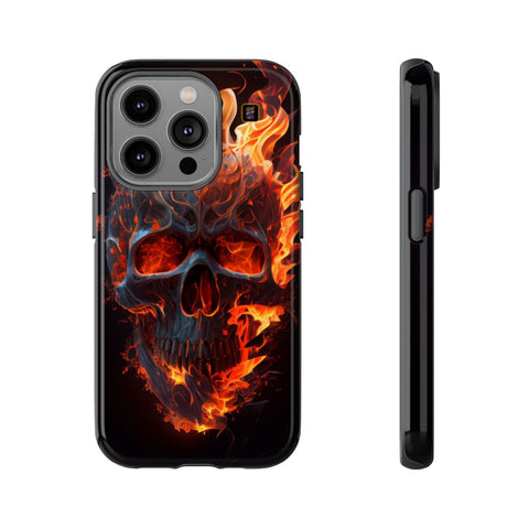 iPhone 14 | 14 Pro | 14 Plus | 14 Pro Max | 15 | 15 Pro | 15 Plus | 15 Pro Max β Blaze,FieryArtwork,Skull,VisualSpectacle β front-and-side