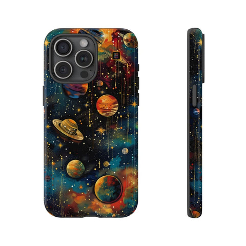 iPhone 14 | 14 Pro | 14 Plus | 14 Pro Max | 15 | 15 Pro | 15 Plus | 15 Pro Max – Cosmic,Nebulae,Planets,Stars – front-and-side