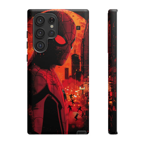 Galaxy S22 | S22 Plus | S22 Ultra | S23 | S23 Plus | S23 Ultra | S24 | S24 Plus | S24 Ultra – Bright,Cityscape,Spiderman,Symmetry – front-and-side