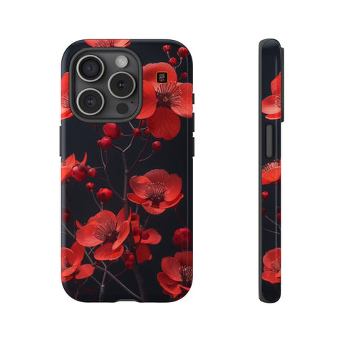 iPhone 14 | 14 Pro | 14 Plus | 14 Pro Max | 15 | 15 Pro | 15 Plus | 15 Pro Max – Blossom,Cherry,Floral,Elegance – front-and-side