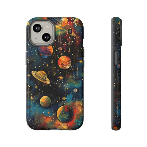 iPhone 14 | 14 Pro | 14 Plus | 14 Pro Max | 15 | 15 Pro | 15 Plus | 15 Pro Max – Cosmic,Nebulae,Planets,Stars – front-and-side