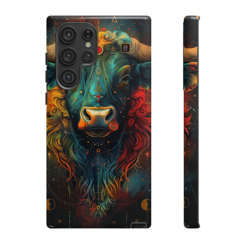 Galaxy S22 | S22 Plus | S22 Ultra | S23 | S23 Plus | S23 Ultra | S24 | S24 Plus | S24 Ultra – Astrology,Bull,Colorful,Taurus – front-and-side