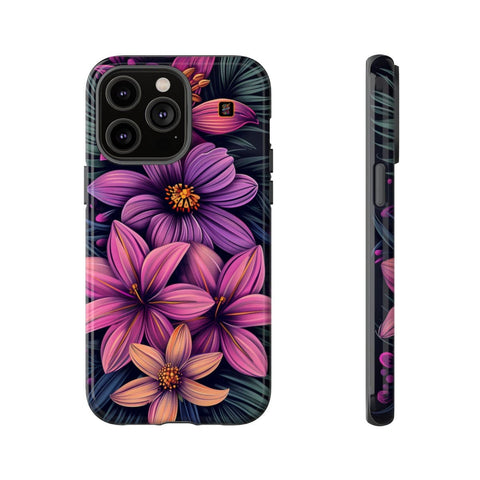iPhone 14 | 14 Pro | 14 Plus | 14 Pro Max | 15 | 15 Pro | 15 Plus | 15 Pro Max – Colorful,FantasyFlowers,FloralPrint,Vibrant – front-and-side