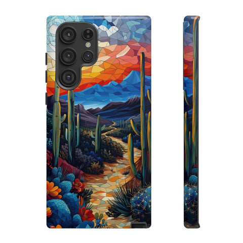 Galaxy S22 | S22 Plus | S22 Ultra | S23 | S23 Plus | S23 Ultra | S24 | S24 Plus | S24 Ultra – Artistic,Cacti,Desert,Sunset – front-and-side