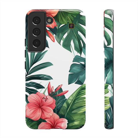 Galaxy S22 | S22 Plus | S22 Ultra | S23 | S23 Plus | S23 Ultra | S24 | S24 Plus | S24 Ultra– Botanical,Floral,Hibiscus,Tropical – front-and-side