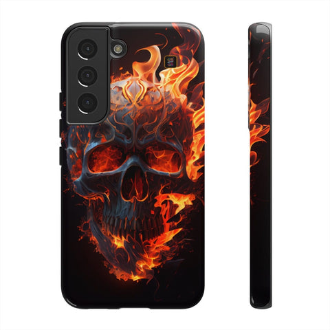 Galaxy S22 | S22 Plus | S22 Ultra | S23 | S23 Plus | S23 Ultra | S24 | S24 Plus | S24 Ultra– Blaze,FieryArtwork,Skull,VisualSpectacle – front-and-side