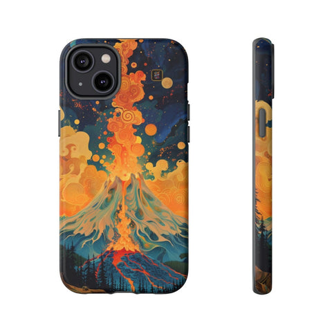 iPhone 14 | 14 Pro | 14 Plus | 14 Pro Max | 15 | 15 Pro | 15 Plus | 15 Pro Max – Colorful,Lava,Moon,Volcano – front-and-side