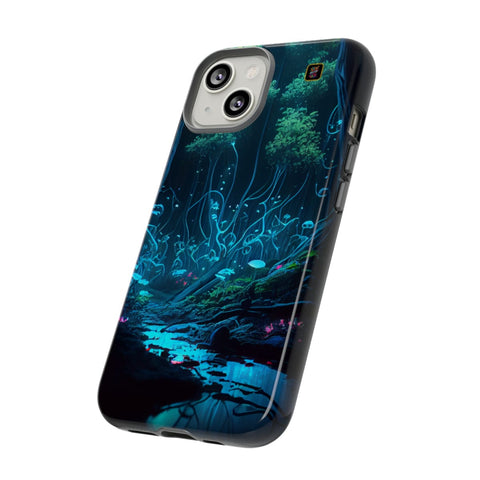 iPhone 14 | 14 Pro | 14 Plus | 14 Pro Max | 15 | 15 Pro | 15 Plus | 15 Pro Max– Bioluminescent,Enchanted,Forest,Mushrooms – side
