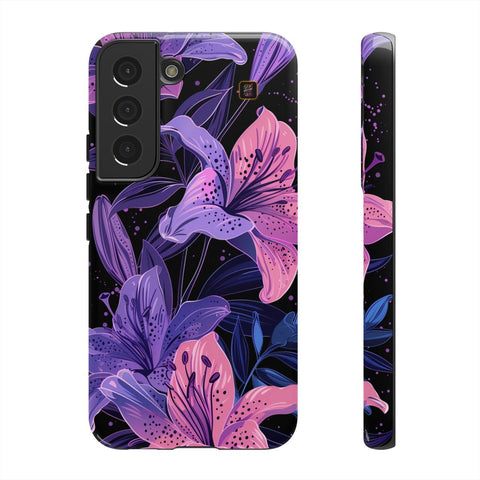 Galaxy S22 | S22 Plus | S22 Ultra | S23 | S23 Plus | S23 Ultra | S24 | S24 Plus | S24 Ultra– DarkFantasy,Floral,Intricate,Lilies – front-and-side