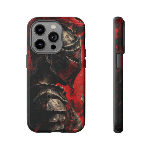 iPhone 14 | 14 Pro | 14 Plus | 14 Pro Max | 15 | 15 Pro | 15 Plus | 15 Pro Max – Armor,Knight,Medieval,RedPlume – front-and-side