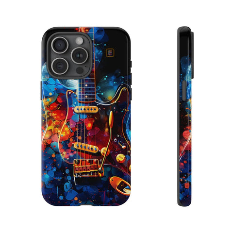 iPhone 14 | 14 Pro | 14 Plus | 14 Pro Max | 15 | 15 Pro | 15 Plus | 15 Pro Max – Abstract,ElectricGuitar,GraffitiArt,Vibrant – front-and-side
