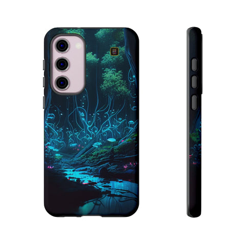 Galaxy S22 | S22 Plus | S22 Ultra | S23 | S23 Plus | S23 Ultra – Bioluminescent,Enchanted,Forest,Mushrooms – front-and-side