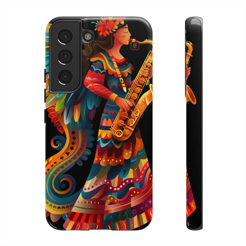 Galaxy S22 | S22 Plus | S22 Ultra | S23 | S23 Plus | S23 Ultra | S24 | S24 Plus | S24 Ultra– Angel,Folkart,Saxophone,Vibrant – front-and-side
