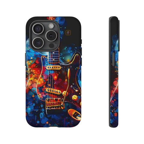 iPhone 14 | 14 Pro | 14 Plus | 14 Pro Max | 15 | 15 Pro | 15 Plus | 15 Pro Max – Abstract,ElectricGuitar,GraffitiArt,Vibrant – front-and-side