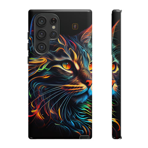 Galaxy S22 | S22 Plus | S22 Ultra | S23 | S23 Plus | S23 Ultra – Abstract,Cat,Colorful,Vibrant – front-and-side