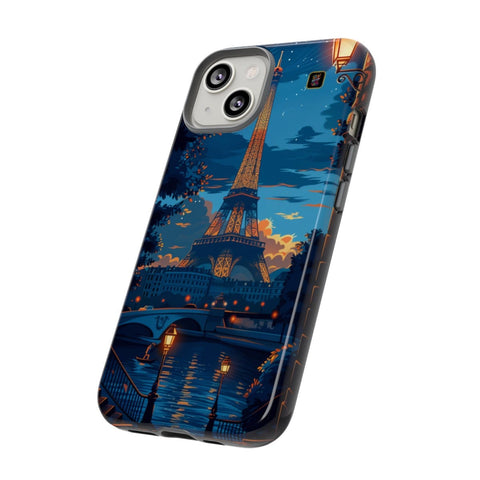 iPhone 14 | 14 Pro | 14 Plus | 14 Pro Max | 15 | 15 Pro | 15 Plus | 15 Pro Max– EiffelTower,Nightlife,ParisianRomance,Streetlamp – side