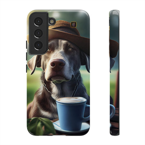 Galaxy S22 | S22 Plus | S22 Ultra | S23 | S23 Plus | S23 Ultra– Backyard,Coffee,Hat,Relaxation – front-and-side