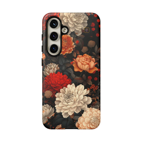 Galaxy S22 | S22 Plus | S22 Ultra | S23 | S23 Plus | S23 Ultra | S24 | S24 Plus | S24 Ultra – CherryBlossoms,Chrysanthemums,FloralWallpaper,IntricateDesign – front