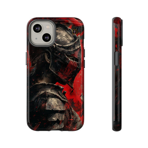 iPhone 14 | 14 Pro | 14 Plus | 14 Pro Max | 15 | 15 Pro | 15 Plus | 15 Pro Max– Armor,Knight,Medieval,RedPlume – front-and-side