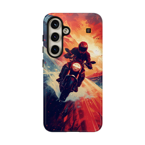 Galaxy S22 | S22 Plus | S22 Ultra | S23 | S23 Plus | S23 Ultra | S24 | S24 Plus | S24 Ultra – Adventure,Motorcycle,Sunset,Vector – front
