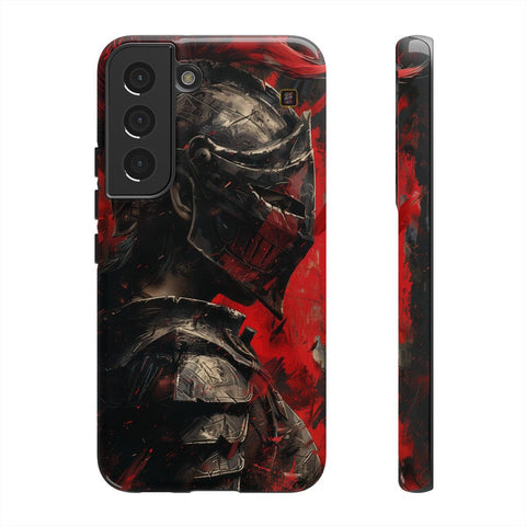 Galaxy S22 | S22 Plus | S22 Ultra | S23 | S23 Plus | S23 Ultra | S24 | S24 Plus | S24 Ultra – Armor,Knight,Medieval,RedPlume – front-and-side