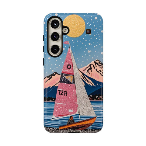 Galaxy S22 | S22 Plus | S22 Ultra | S23 | S23 Plus | S23 Ultra | S24 | S24 Plus | S24 Ultra – Aurora,Mountains,Sailboat,Whimsical – front