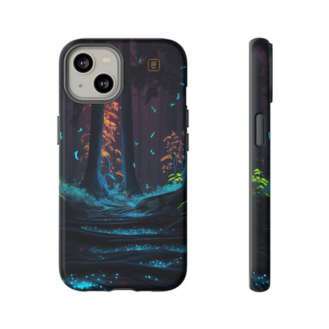 iPhone 14 | 14 Pro | 14 Plus | 14 Pro Max | 15 | 15 Pro | 15 Plus | 15 Pro Max – Bioluminescent,Enchanted,Fantasy,Nightforest – front-and-side