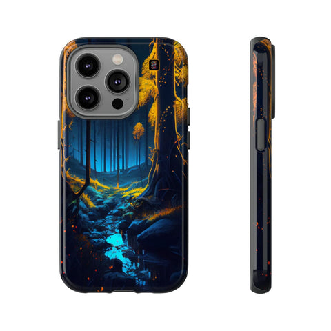 iPhone 14 | 14 Pro | 14 Plus | 14 Pro Max | 15 | 15 Pro | 15 Plus | 15 Pro Max – Bioluminescence,Enchanted,Forest,Wonderland – front-and-side
