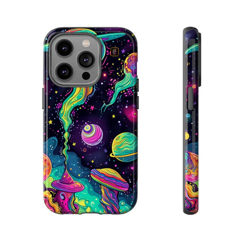 iPhone 14 | 14 Pro | 14 Plus | 14 Pro Max | 15 | 15 Pro | 15 Plus | 15 Pro Max – Cosmic,Enchanted,Planets,Vibrant – front-and-side