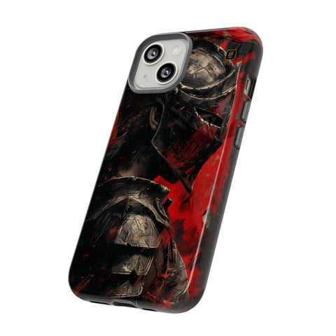 iPhone 14 | 14 Pro | 14 Plus | 14 Pro Max | 15 | 15 Pro | 15 Plus | 15 Pro Max– Armor,Knight,Medieval,RedPlume – side