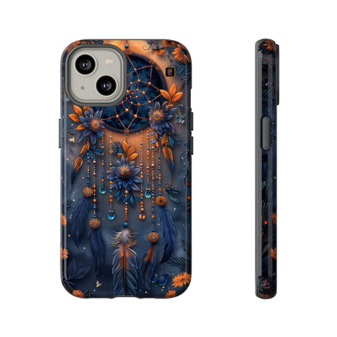 iPhone 14 | 14 Pro | 14 Plus | 14 Pro Max | 15 | 15 Pro | 15 Plus | 15 Pro Max– Beads,Dreamcatcher,Enchanted,Feathers – front-and-side