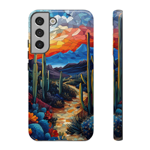 Galaxy S22 | S22 Plus | S22 Ultra | S23 | S23 Plus | S23 Ultra | S24 | S24 Plus | S24 Ultra – Artistic,Cacti,Desert,Sunset – front-and-side
