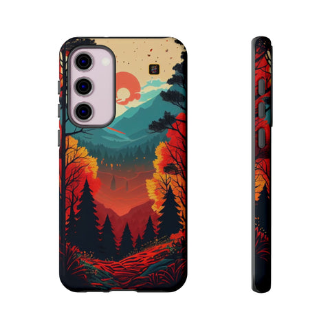 Galaxy S22 | S22 Plus | S22 Ultra | S23 | S23 Plus | S23 Ultra – Autumnal,Forest,Mountainscape,Sunset – front-and-side