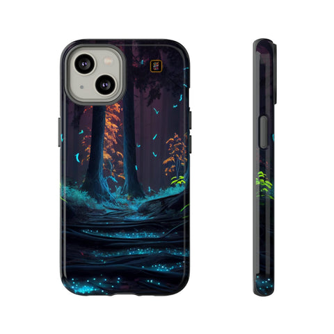 iPhone 14 | 14 Pro | 14 Plus | 14 Pro Max | 15 | 15 Pro | 15 Plus | 15 Pro Max– Bioluminescent,Enchanted,Fantasy,Nightforest – front-and-side