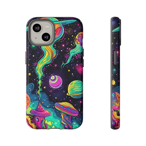 iPhone 14 | 14 Pro | 14 Plus | 14 Pro Max | 15 | 15 Pro | 15 Plus | 15 Pro Max – Cosmic,Enchanted,Planets,Vibrant – front-and-side