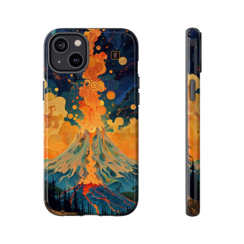 iPhone 14 | 14 Pro | 14 Plus | 14 Pro Max | 15 | 15 Pro | 15 Plus | 15 Pro Max – Colorful,Lava,Moon,Volcano – front-and-side