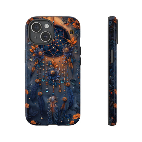 iPhone 14 | 14 Pro | 14 Plus | 14 Pro Max | 15 | 15 Pro | 15 Plus | 15 Pro Max – Beads,Dreamcatcher,Enchanted,Feathers – front-and-side