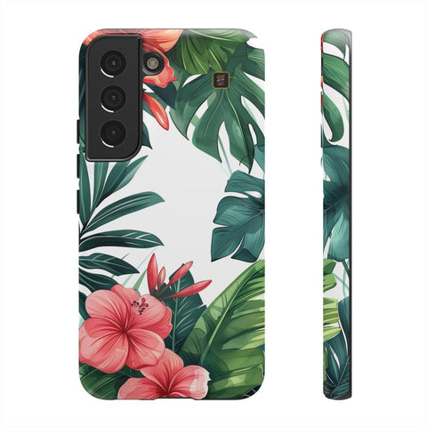 Galaxy S22 | S22 Plus | S22 Ultra | S23 | S23 Plus | S23 Ultra | S24 | S24 Plus | S24 Ultra – Botanical,Floral,Hibiscus,Tropical – front-and-side