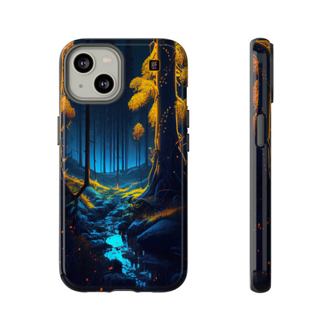 iPhone 14 | 14 Pro | 14 Plus | 14 Pro Max | 15 | 15 Pro | 15 Plus | 15 Pro Max– Bioluminescence,Enchanted,Forest,Wonderland – front-and-side