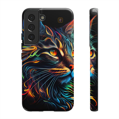Galaxy S22 | S22 Plus | S22 Ultra | S23 | S23 Plus | S23 Ultra– Abstract,Cat,Colorful,Vibrant – front-and-side