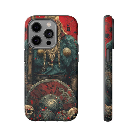 iPhone 14 | 14 Pro | 14 Plus | 14 Pro Max | 15 | 15 Pro | 15 Plus | 15 Pro Max – Axe,Battlefield,Fierce,Warrior – front-and-side