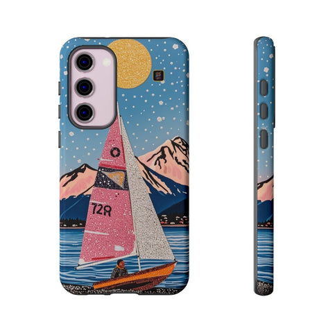 Galaxy S22 | S22 Plus | S22 Ultra | S23 | S23 Plus | S23 Ultra | S24 | S24 Plus | S24 Ultra – Aurora,Mountains,Sailboat,Whimsical – front-and-side