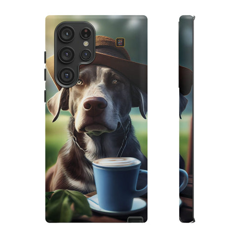 Galaxy S22 | S22 Plus | S22 Ultra | S23 | S23 Plus | S23 Ultra – Backyard,Coffee,Hat,Relaxation – front-and-side