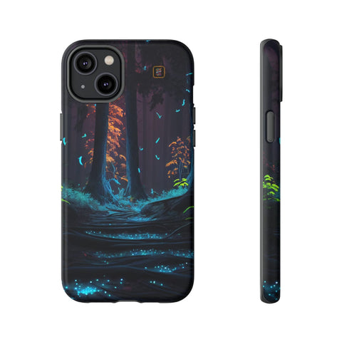 iPhone 14 | 14 Pro | 14 Plus | 14 Pro Max | 15 | 15 Pro | 15 Plus | 15 Pro Max – Bioluminescent,Enchanted,Fantasy,Nightforest – front-and-side