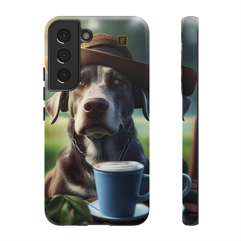 Galaxy S22 | S22 Plus | S22 Ultra | S23 | S23 Plus | S23 Ultra – Backyard,Coffee,Hat,Relaxation – front-and-side