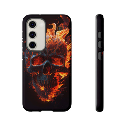 Galaxy S22 | S22 Plus | S22 Ultra | S23 | S23 Plus | S23 Ultra | S24 | S24 Plus | S24 Ultra – Blaze,FieryArtwork,Skull,VisualSpectacle – front-and-side