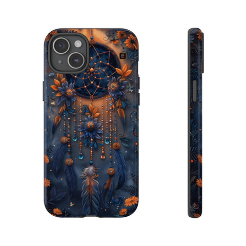 iPhone 14 | 14 Pro | 14 Plus | 14 Pro Max | 15 | 15 Pro | 15 Plus | 15 Pro Max – Beads,Dreamcatcher,Enchanted,Feathers – front-and-side